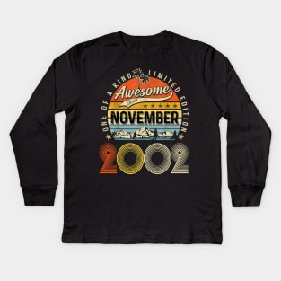 Awesome Since November 2002 Vintage 21st Birthday Kids Long Sleeve T-Shirt